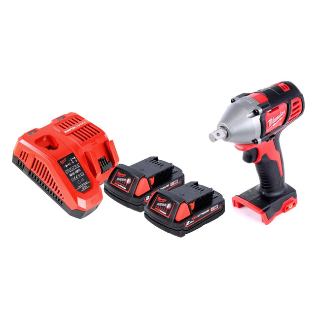 Llave de impacto a batería Milwaukee M18 BIW12-202FC 18 V 240 Nm 1/2" + 2x baterías 2,0 Ah + cargador