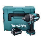 Llave de impacto inalámbrica Makita TW 001 GD101 40 V máx. 1800 Nm Brushless XGT + 1x batería 2,5 Ah + cargador + Makpac