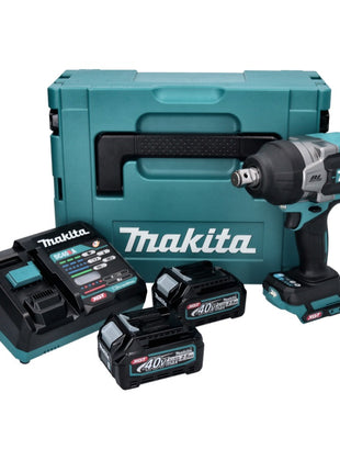 Llave de impacto inalámbrica Makita TW 001 GD201 40 V máx. 1800 Nm Brushless XGT + 2x batería 2,5 Ah + cargador + Makpac