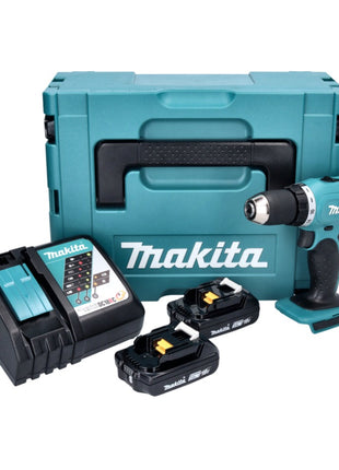 Makita DDF 453 RAJ taladro atornillador inalámbrico 18 V 42 Nm + 2x baterías 2,0 Ah + cargador + Makpac