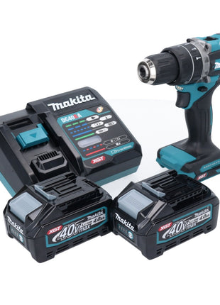 Makita HP 002 GM201 taladro percutor inalámbrico 40 V 64 Nm sin escobillas + 2x baterías 4,0 Ah + cargador