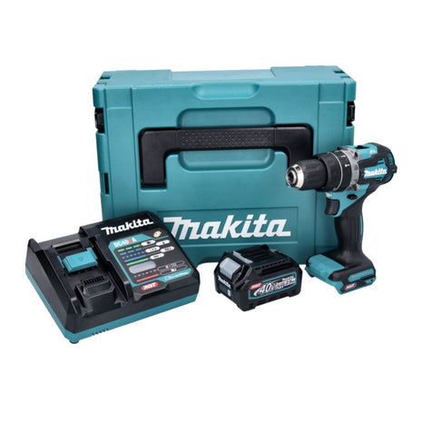 Makita HP 002 GD101 taladro percutor inalámbrico 40 V 64 Nm sin escobillas + 1x batería 2,5 Ah + cargador + Makpac