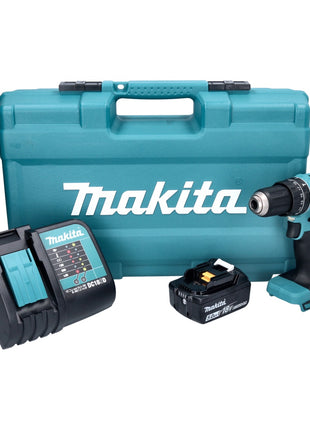 Taladro percutor inalámbrico Makita DHP 485 STX5 18 V 50 Nm sin escobillas + 1x batería 5,0 Ah + cargador + set de accesorios 101 piezas + estuche