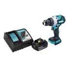 Taladro de percusión sin cable Makita DHP 486 RT1 18 V 130 Nm sin escobillas + 1x batería recargable 5,0 Ah + cargador