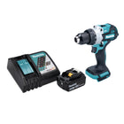 Taladro de percusión sin cable Makita DHP 486 RG1 18 V 130 Nm sin escobillas + 1x batería recargable 6,0 Ah + cargador