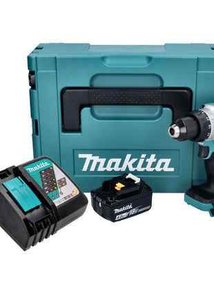 Makita DHP 486 RM1J taladro percutor inalámbrico 18 V 130 Nm sin escobillas + 1x batería 4,0 Ah + cargador + Makpac