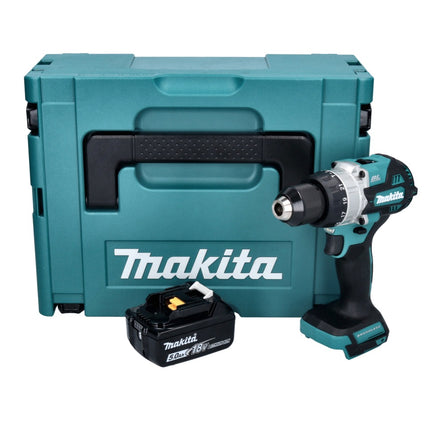 Taladro de percusión sin cable Makita DHP 486 T1J 18 V 130 Nm sin escobillas + 1x batería recargable 5,0 Ah + Makpac - sin cargador