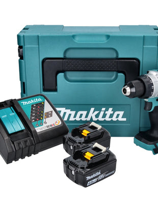 Taladro percutor inalámbrico Makita DHP 486 RMJ 18 V 130 Nm sin escobillas + 2x baterías 4,0 Ah + cargador + Makpac