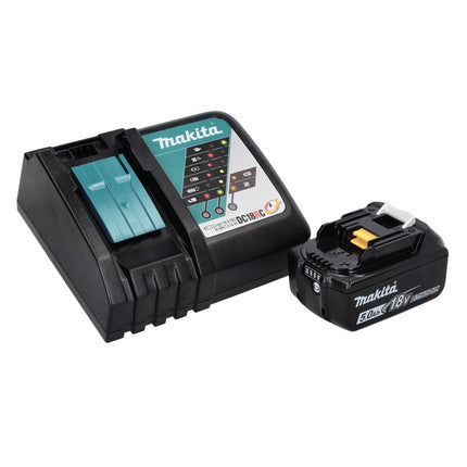 Taladro de percusión sin cable Makita DHP 486 RT1J 18 V 130 Nm sin escobillas + 1x batería recargable 5,0 Ah + cargador + Makpac