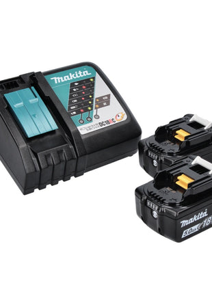 Taladro percutor inalámbrico Makita DHP 486 RTJ 18 V 130 Nm sin escobillas + 2x baterías 5,0 Ah + cargador + Makpac