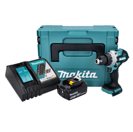 Makita DHP 486 RG1J trapano a percussione a batteria 18 V 130 Nm brushless + 1x batteria ricaricabile 6,0 Ah + caricabatterie + Makpac