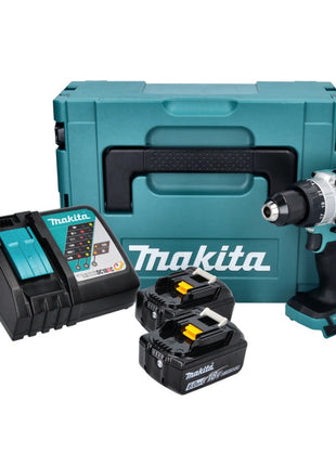 Taladro percutor inalámbrico Makita DHP 486 RGJ 18 V 130 Nm sin escobillas + 2x baterías 6,0 Ah + cargador + Makpac