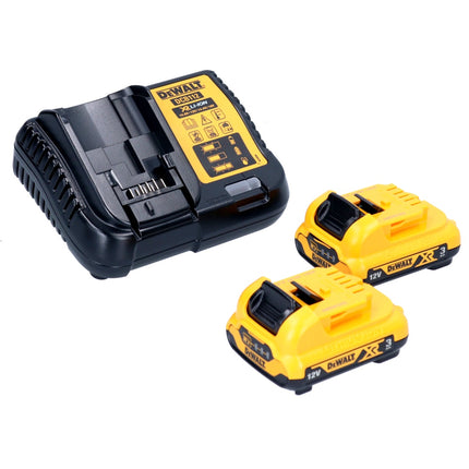 Taladro atornillador sin cable y sin escobillas DeWalt DCD 703 L2T 12 V 57,5 Nm + 2 baterías 3 Ah + cargador + maletín TSTAK + 4 adaptadores de portabrocas
