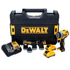 Taladro atornillador sin cable y sin escobillas DeWalt DCD 703 L2T 12 V 57,5 Nm + 2 baterías 3 Ah + cargador + maletín TSTAK + 4 adaptadores de portabrocas