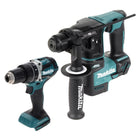 Makita DLX 2278 Kit combiné sans fil Brushless + perceuse-visseuse à percussion DHP 484 54 Nm + DHR 171 Marteau perforateur 1,2 J Solo - sans batterie, sans chargeur