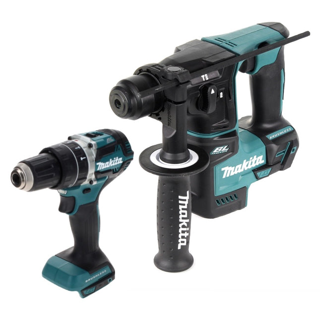 Makita DLX 2278 Kit combiné sans fil Brushless + perceuse-visseuse à percussion DHP 484 54 Nm + DHR 171 Marteau perforateur 1,2 J Solo - sans batterie, sans chargeur