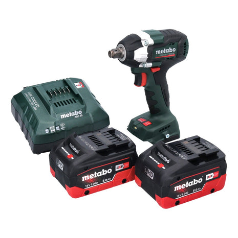 Metabo SSW 18 LT 300 BL Atornillador de impacto a batería 18 V 300 Nm 1/2" sin escobillas + 2x baterías 8,0 Ah + cargador