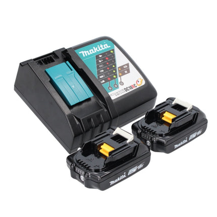 Aspirador de batería Makita DCL 501 RA 18 V sin escobillas + 2x baterías 2,0 Ah + cargador + accesorios