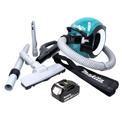 Aspirador de batería Makita DCL 501 F1 18 V sin escobillas + 1x batería 3,0 Ah + accesorios - sin cargador