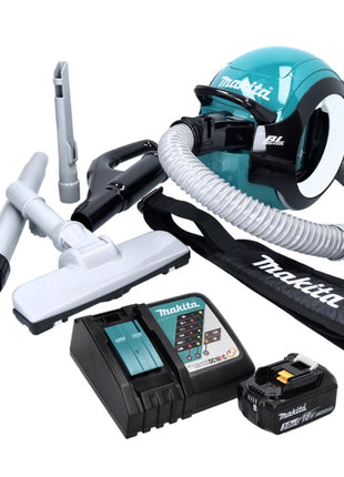 Aspirador a batería Makita DCL 501 RF1 18 V sin escobillas + 1x batería 3,0 Ah + cargador + accesorios