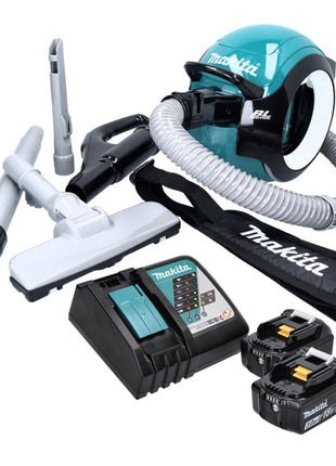 Makita DCL 501 RF Akku Staubsauger 18 V Brushless + 2x Akku 3,0 Ah + Ladegerät + Zubehör