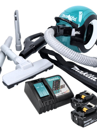 Makita DCL 501 RM Akku Staubsauger 18 V Brushless + 2x Akku 4,0 Ah + Ladegerät + Zubehör