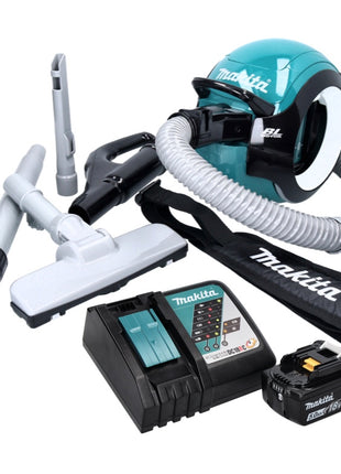 Aspirador a batería Makita DCL 501 RT1 18 V sin escobillas + 1x batería 5,0 Ah + cargador + accesorios