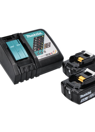 Aspirador de batería Makita DCL 501 RT 18 V sin escobillas + 2x baterías 5,0 Ah + cargador + accesorios