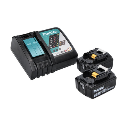 Aspirador de batería Makita DCL 501 RT 18 V sin escobillas + 2x baterías 5,0 Ah + cargador + accesorios