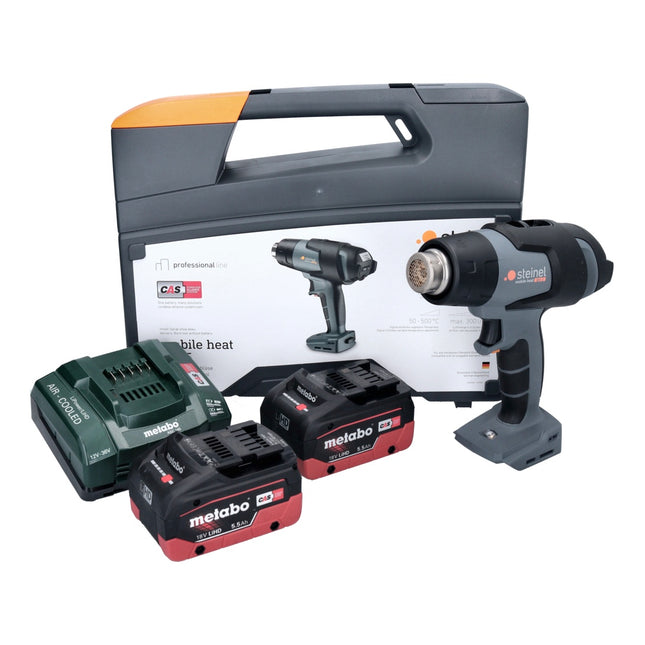 Steinel mobile heat MH 5 soplador de aire caliente a batería 18 V 50 - 500 °C CAS + 2x batería 5,5 Ah + cargador + estuche
