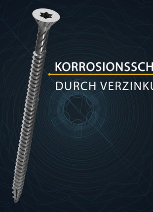 FORTE Tools Universal Holzschraube 3,5 x 16 mm T15 500 Stk. ( 000040113860 ) silber verzinkt Torx Senkkopf Vollgewinde - Toolbrothers