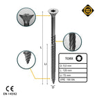FORTE Tools Universal Holzschraube 5,0 x 120 mm T25 100 Stk. ( 000040113879 ) silber verzinkt Torx Senkkopf Teilgewinde