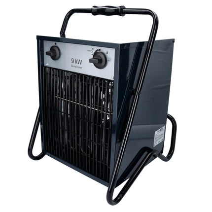 Calefactor eléctrico industrial doméstico IFJ03-400E 400 V 9 kW 3 niveles de potencia 90 m² (51331373) para talleres, sótanos, obras, etc. incluida protección contra sobrecalentamiento