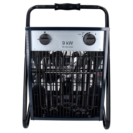 Calefactor eléctrico industrial doméstico IFJ03-400E 400 V 9 kW 3 niveles de potencia 90 m² (51331373) para talleres, sótanos, obras, etc. incluida protección contra sobrecalentamiento