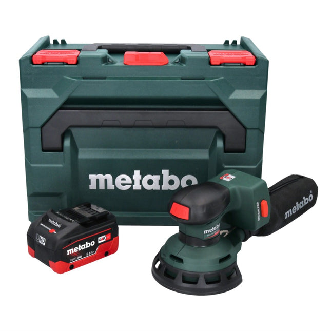 Metabo SXA 18 LTX 125 BL Lijadora excéntrica sin cable 18 V 125 mm sin escobillas + 1x batería 5,5 Ah + metaBOX - sin cargador
