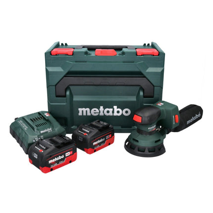 Lijadora rotorbital sin cable Metabo SXA 18 LTX 125 BL 18 V 125 mm sin escobillas + 2x batería recargable 5,5 Ah + cargador + metaBOX