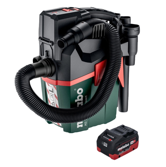 Metabo AS 18 L PC Compact cordless vacuum cleaner 18 V 6 l IPX4 dust class L wet and dry + 1x rechargeable battery 5.5 Ah - without charger