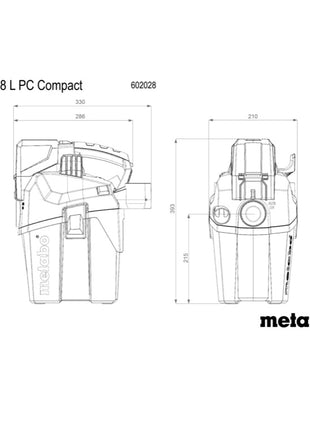 Metabo AS 18 L PC Compact Akku Sauger 18 V 6 l IPX4 Staubklasse L Nass und Trocken + 1x Akku 5,5 Ah + Ladegerät