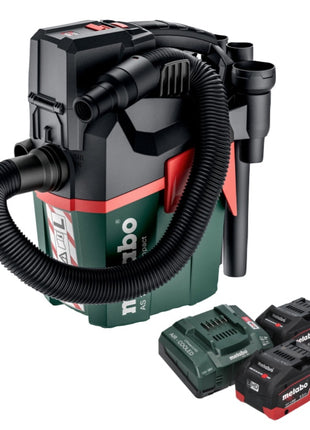 Metabo AS 18 L PC Aspirador de batería compacto 18 V 6 l IPX4 clase de polvo L húmedo y seco + 2x baterías 5,5 Ah + cargador