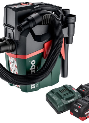 Metabo AS 18 L PC Compact Akku Sauger 18 V 6 l IPX4 Staubklasse L Nass und Trocken + 2x Akku 8,0 Ah + Ladegerät