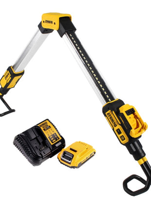 DeWalt DCL 045 D1 lámpara de batería LED para coche 12/18 V 1700 lm soporte giratorio de 0-360 grados + 1x batería 2,0 Ah + cargador