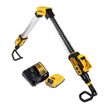 DeWalt DCL 045 D1 lámpara de batería LED para coche 12/18 V 1700 lm soporte giratorio de 0-360 grados + 1x batería 2,0 Ah + cargador