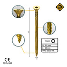 FORTE Tools Tornillo universal para madera 3,0 x 20 mm T10 2000 piezas (4x 000051399462) Torx galvanizado amarillo cabeza avellanada rosca completa