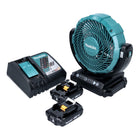 Makita DCF 102 RA cordless fan 18 V 18 cm + 2x rechargeable battery 2.0 Ah + charger