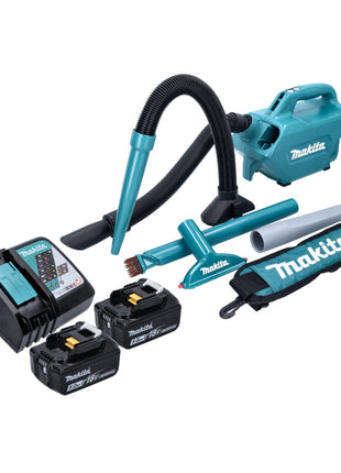 Makita DCL 184 RT Akku Staubsauger 18 V 54 mbar 0,5 l + 2x Akku 5,0 Ah + Ladegerät - Toolbrothers