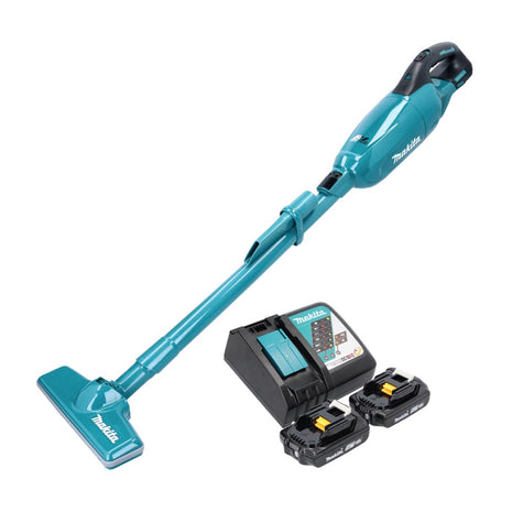 Makita DCL 280 FRA Akku Staubsauger 18 V Brushless + 2x Akku 2,0 Ah + Ladegerät