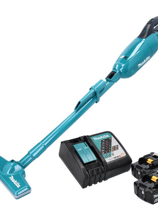 Aspirador de batería Makita DCL 280 FRG 18 V sin escobillas + 2x baterías 6,0 Ah + cargador