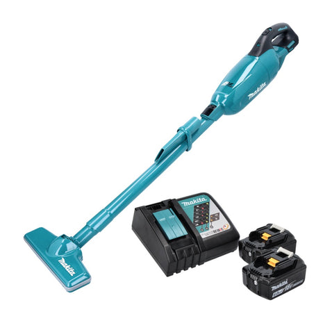 Makita DCL 280 FRG Aspirateur sans fil 18 V, Brushless + 2x Batteries 6,0 Ah + Chargeur