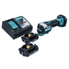 Herramienta multifunción sin cable Makita DTM 52 RA 18 V Starlock Max Brushless + 2x batería recargable 2,0 Ah + cargador
