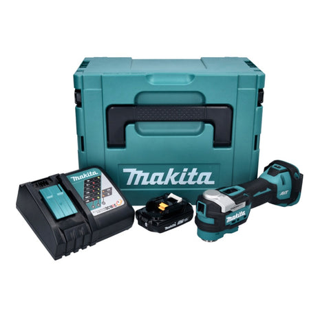 Makita DTM 52 RA1J Akku Multifunktionswerkzeug 18 V Starlock Max Brushless + 1x Akku 2,0 Ah + Ladegerät + Makpac